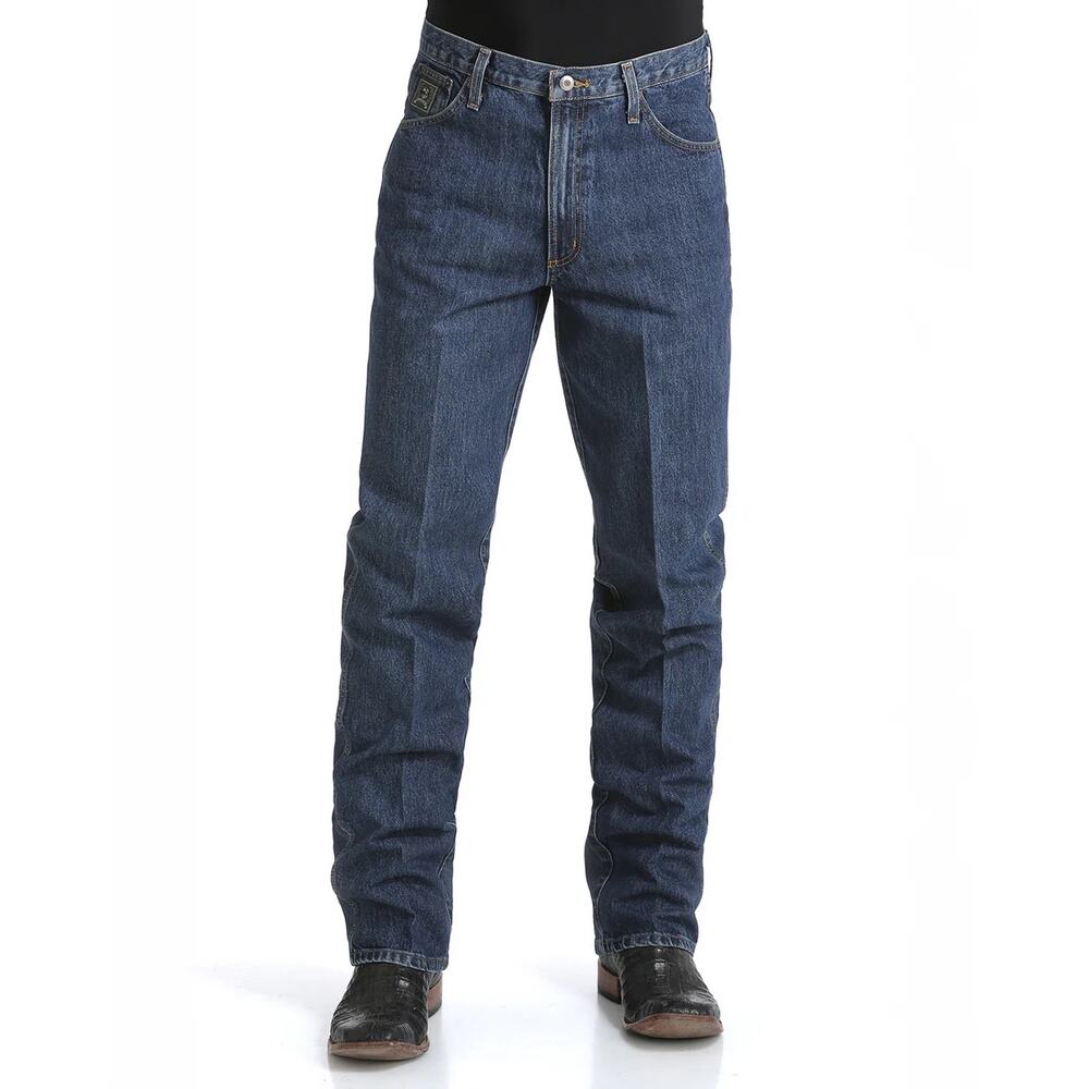 Cinch Mens Green Label Ridged Cotton Dark Stone Western Jeans 42x36